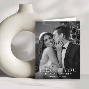 Elegant Wedding Photo Thank You Card