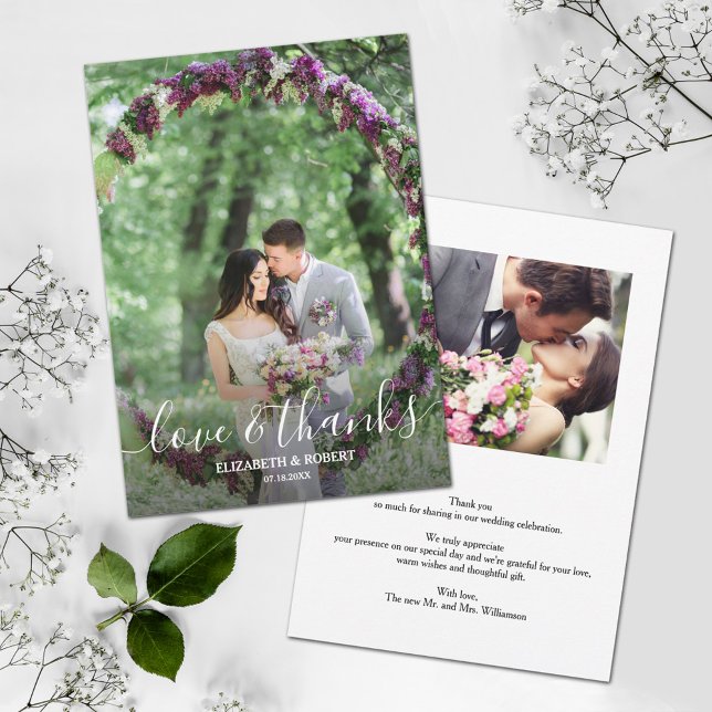 Elegant Wedding Photo Thank You Card (Creator Uploaded)