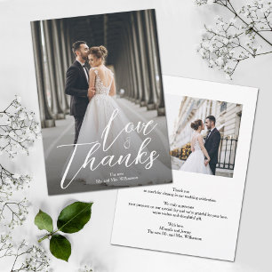 Elegant Wedding Photo Thank You Card