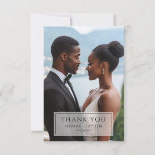 Elegant Wedding Photo Thank You Card