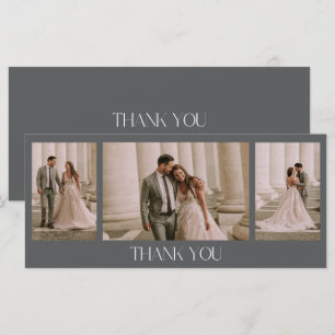 Elegant Wedding Photo Thank You Card