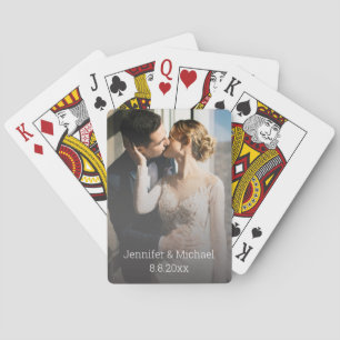 elegant wedding photo wedding anniversary playing cards