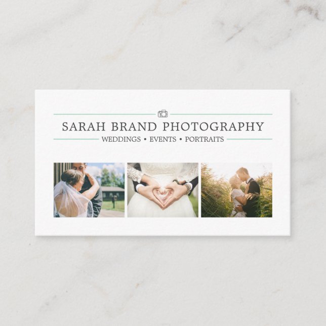 Elegant Wedding Photography Business Card (Front)
