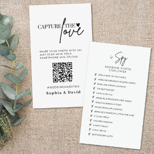 Elegant Wedding Photos Capture The Love QR Code Enclosure Card