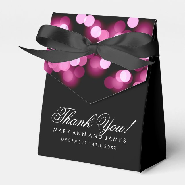 Elegant Wedding Pink Hollywood Glam Favor Box (Front Side)