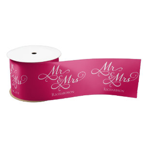 Elegant Wedding Pink Satin Ribbon