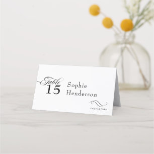 Elegant Wedding Place Cards   Meal Choice