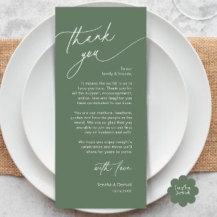 Elegant Wedding Place Setting Thank You Card