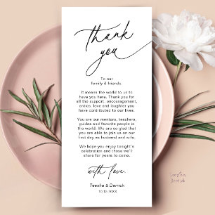 Elegant Wedding Place Setting Thank You Card