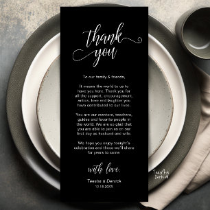 Elegant Wedding Place Setting Thank You Card