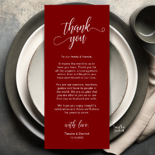 Elegant Wedding Place Setting Thank You Card