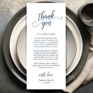 Elegant Wedding Place Setting Thank You Card