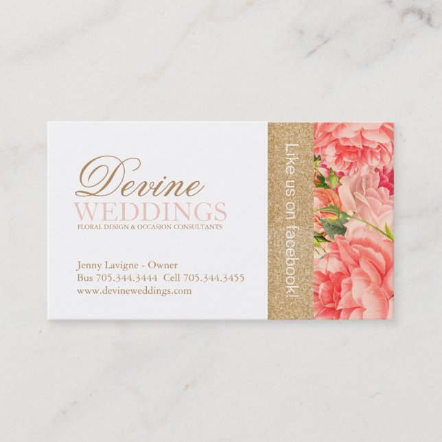 Elegant Wedding Planner Business Cards (Front)