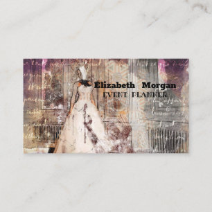 Élégant wedding planner carte de visite noir