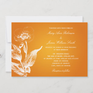 Elegant Wedding Poppy Orange Invitation
