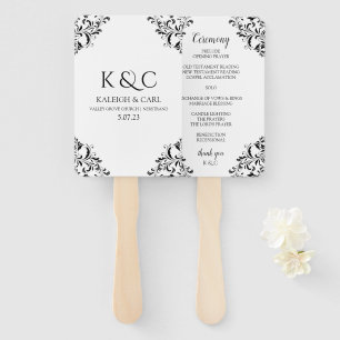 Elegant Wedding Program Fans   Vintage (Black)