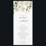 Elegant Wedding Program Greenery White Floral<br><div class="desc">Elegant Wedding Programs with White Watercolor Flowers and Greenery: This wedding program features a beautiful white floral and greenery / foliage watercolor bouquet at the top. The back has room for your wedding party along with a thank you or in memory message at the bottom.</div>