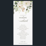 Elegant Wedding Program Greenery White Floral<br><div class="desc">Elegant Wedding Programs with White Watercolor Flowers and Greenery: This wedding program features a beautiful white floral and greenery / foliage watercolor bouquet at the top. The back has room for your wedding party along with a thank you or in memory message at the bottom.</div>