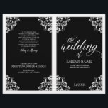 Elegant Wedding Program - Nadine (Black)2<br><div class="desc">This elegant wedding program template features ornate vintage corners. The design colour is set in black, but you can change the colour of the design by changing your background colour. **HOW TO CHANGE YOUR DESIGN COLOR** 1) Click the "Personalize" Button. 2) Click the "ClICK TO CUSTOMIZE FURTHER" link at the...</div>