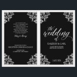 Elegant Wedding Program - Nadine (Black)2<br><div class="desc">This elegant wedding program template features ornate vintage corners. The design colour is set in black, but you can change the colour of the design by changing your background colour. **HOW TO CHANGE YOUR DESIGN COLOR** 1) Click the "Personalize" Button. 2) Click the "ClICK TO CUSTOMIZE FURTHER" link at the...</div>
