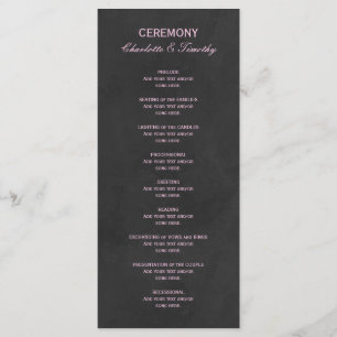 Elegant Wedding Program Pink Black