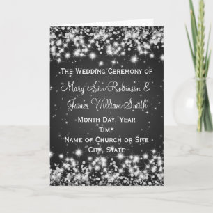 Elegant Wedding Program Winter Sparkle Black