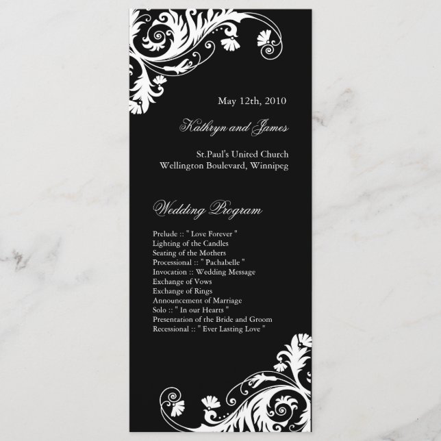 Elegant  Wedding Programs (Front)