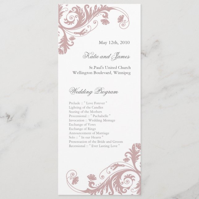 Elegant  Wedding Programs (Front)