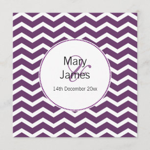 Elegant Wedding Purple Chevron Pattern Invitation