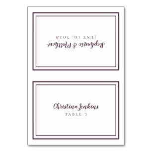 Elegant Wedding Purple Custom Guest Place Card