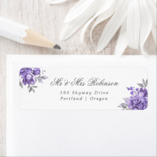 Elegant Wedding Purple Rustic Floral 