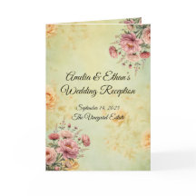 Elegant Wedding Reception Menu & Program
