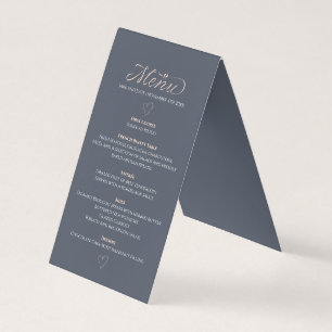 Elegant wedding reception menu table top