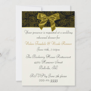 Elegant Wedding Rehearsal Dinner Invitation