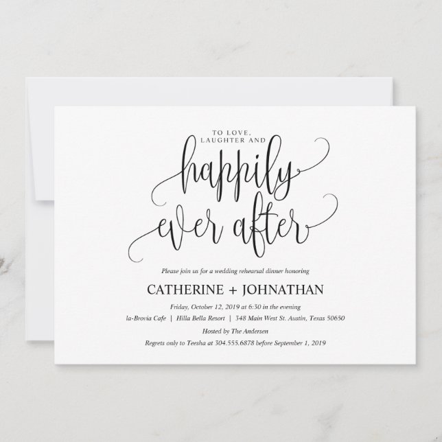 Elegant Wedding Rehearsal Dinner Invitation Card (Front)