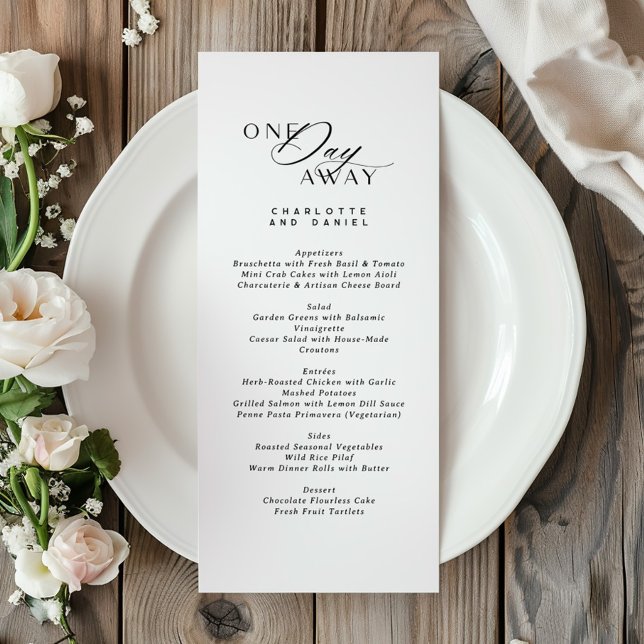 Elegant Wedding Rehearsal Dinner One Day Away Menu (Creator Uploaded)