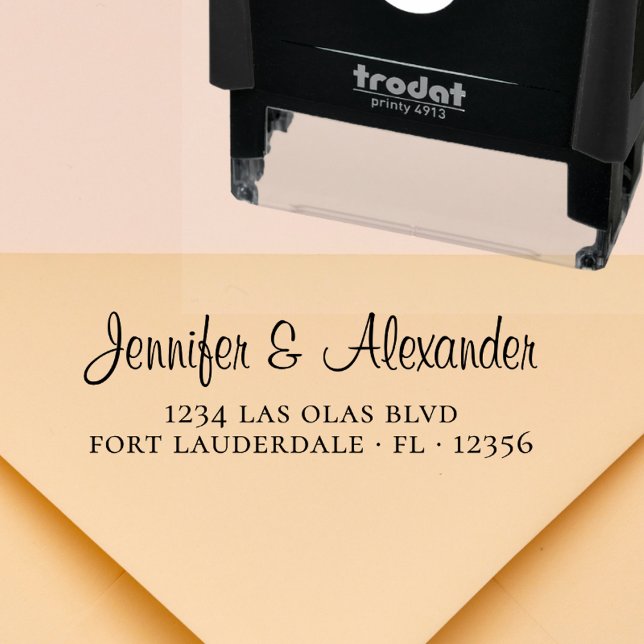 Elegant Wedding Return Address Modern Script  Self-inking Stamp (Creator Uploaded)