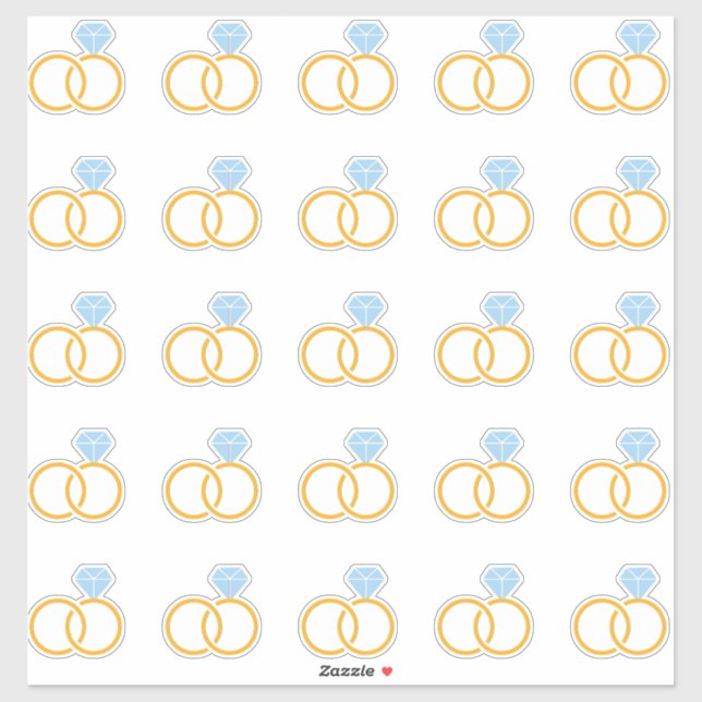 Elegant Wedding Ring Kiss-Cut Sticker (Sheet)