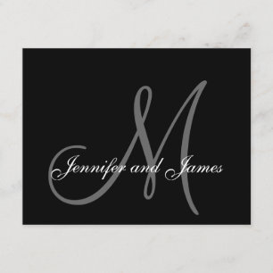 Elegant Wedding RSVP Card with Monogram