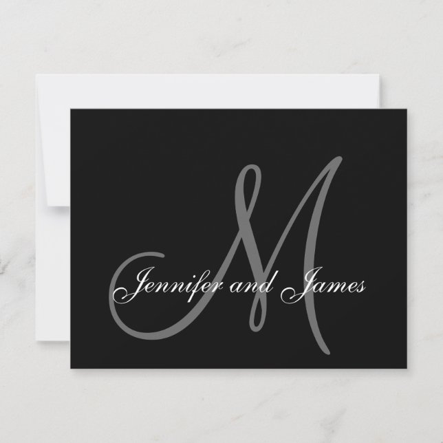 Elegant Wedding RSVP Card with Monogram (Front)