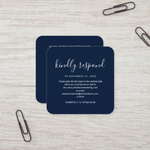 Elegant Wedding RSVP Card With QR Code