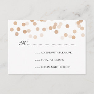 Elegant Wedding RSVP Copper Foil Glitter Lights