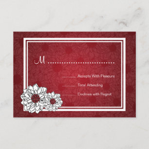 Elegant Wedding RSVP Dahlia Floral Red