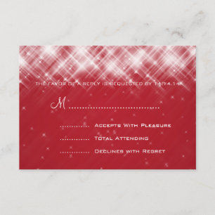 Elegant Wedding RSVP Glamourous Sparks Red