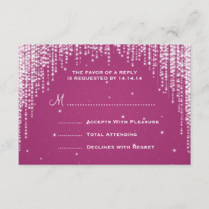 Elegant Wedding RSVP Night Dazzle Berry Pink