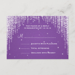 Elegant Wedding RSVP Night Dazzle Black
