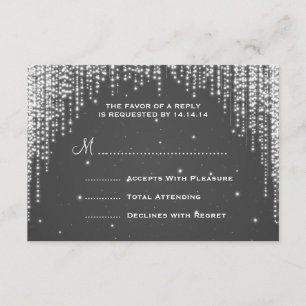 Elegant Wedding RSVP Night Dazzle Black
