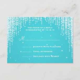 Elegant Wedding RSVP Night Dazzle Blue Card