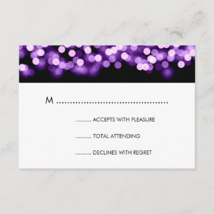 Elegant Wedding RSVP Purple Hollywood Glam Card