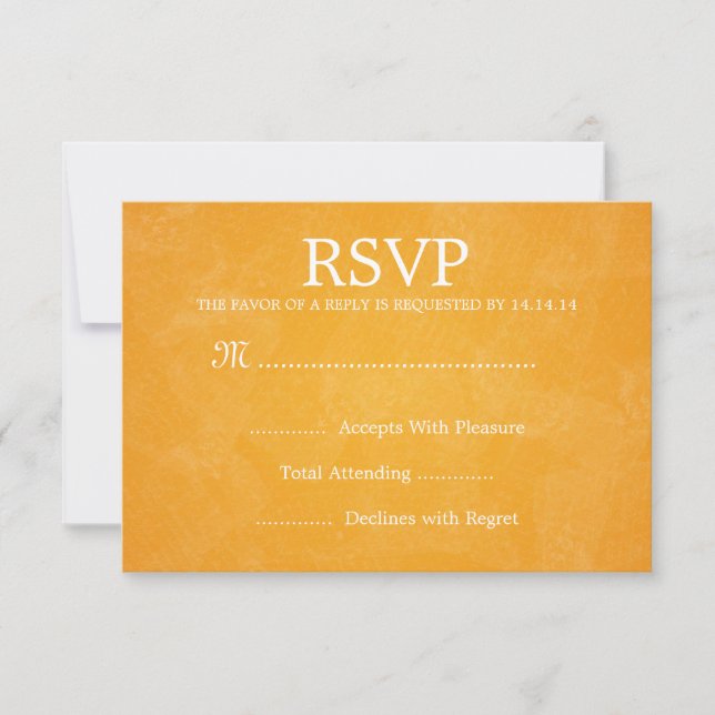 Elegant Wedding RSVP Romantic Paris Orange (Front)